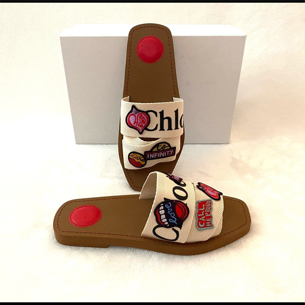 NEW IN BOX Chloe Woody Flat Mules